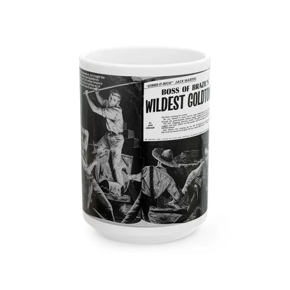 Boss of Brazil's Wildest Goldtown, For Men Only, June 1965 - White Coffee Mug-15oz-Go Mug Yourself