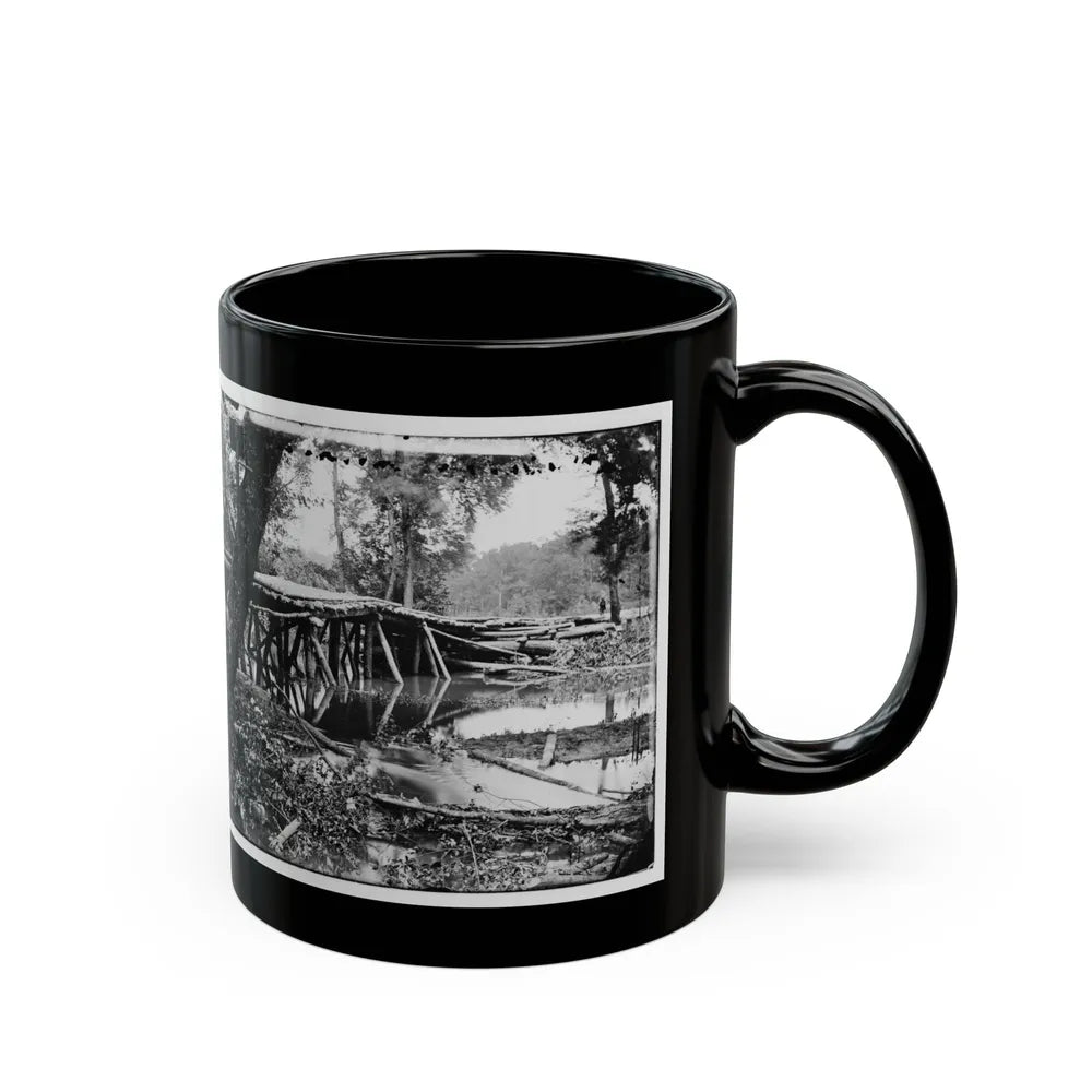 Chickahominy River, Va. Military Bridge Built By The 15th New York Volunteers Under Col. John Mcl. Murphy (U.S. Civil War) Black Coffee Mug-Go Mug Yourself