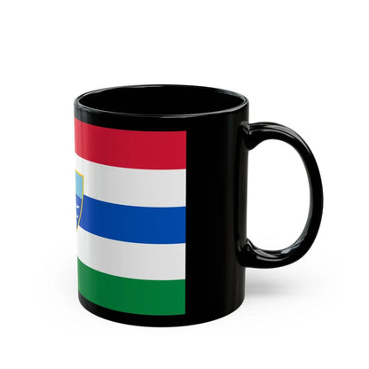 Flag of Herzegovina Neretva Canton Bosnia and Herzegovina - Black Coffee Mug-Go Mug Yourself