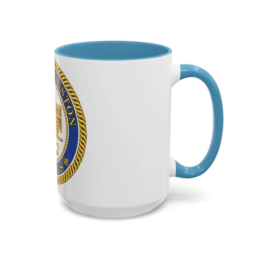 Seal of Houston Texas - Accent Coffee Mug-Go Mug Yourself