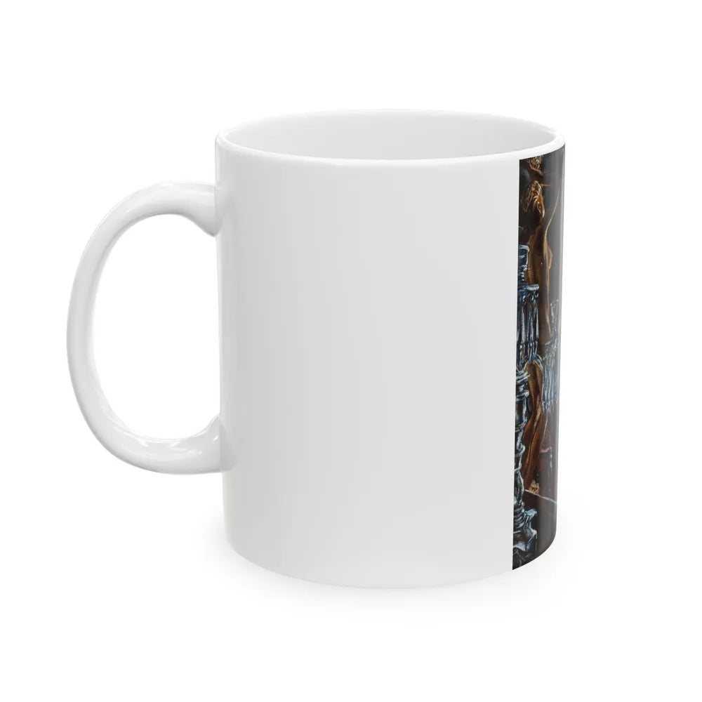 Ghost in Bedroom - White Coffee Mug-Go Mug Yourself