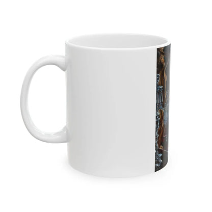 Ghost in Bedroom - White Coffee Mug-Go Mug Yourself