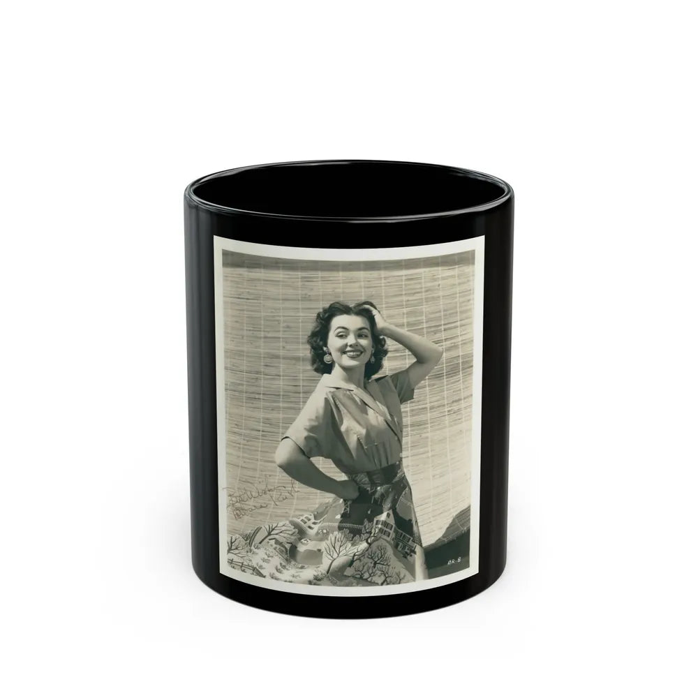 Barbara Rush #239 (Vintage Female Icon) Black Coffee Mug-11oz-Go Mug Yourself