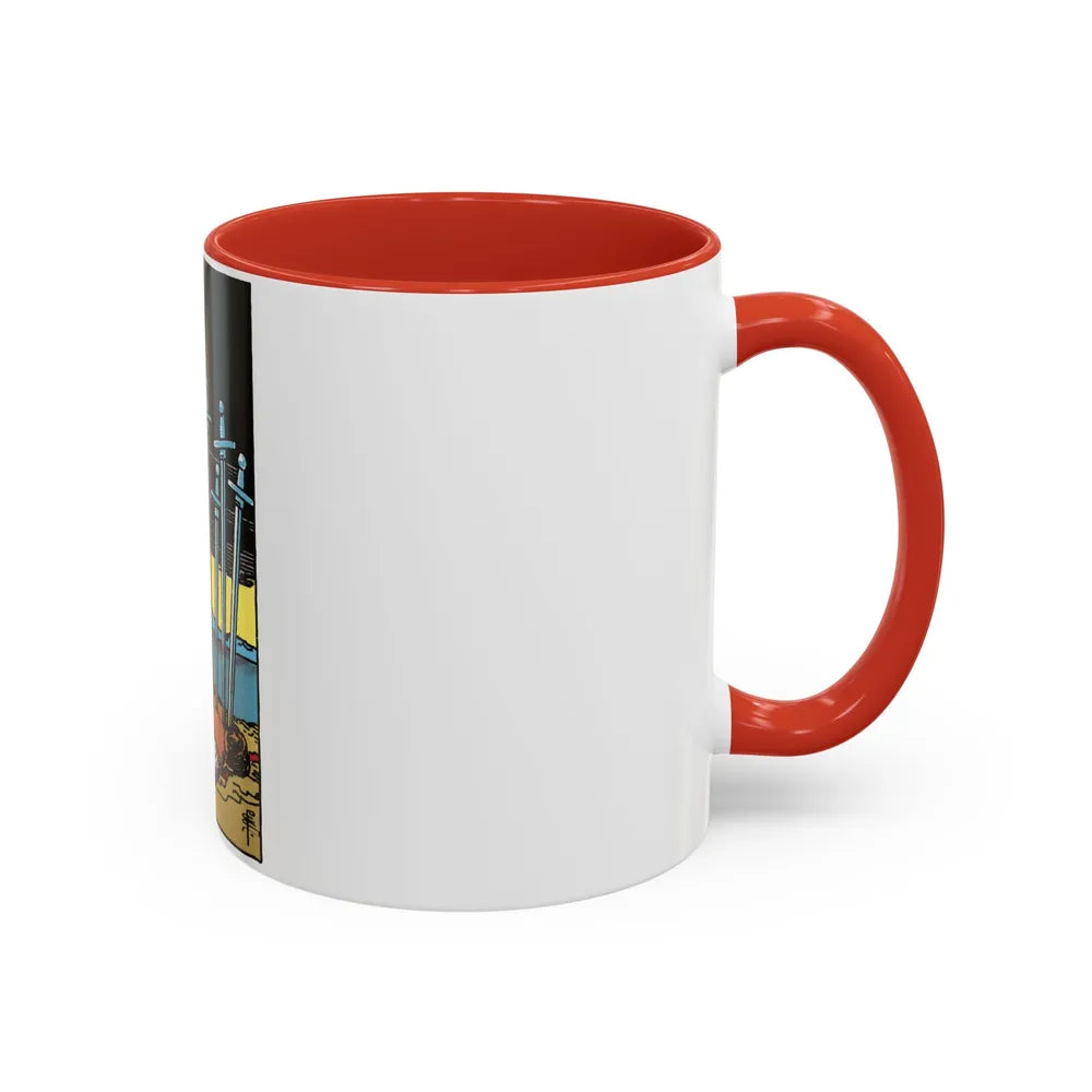 The 10 of Swords (Tarot Card) Accent Coffee Mug-Go Mug Yourself