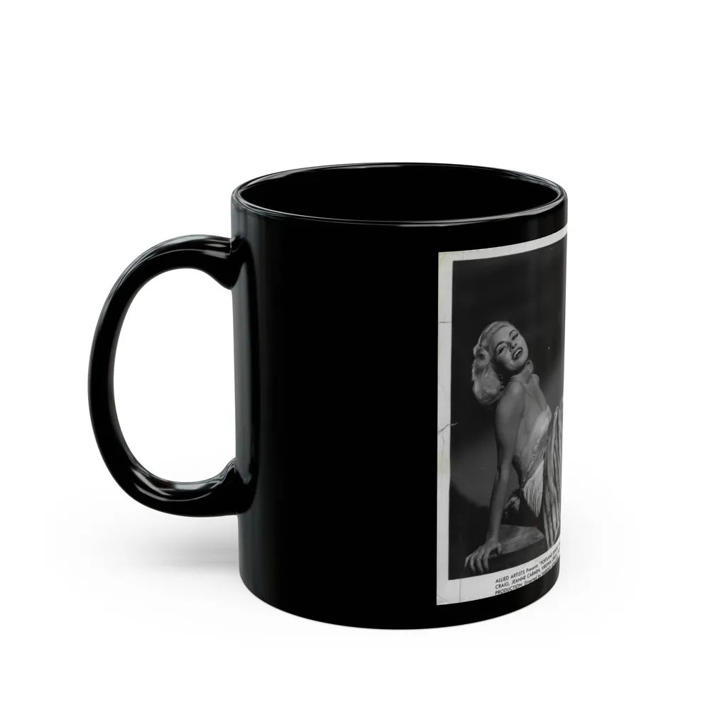 Jeanne Carmen #91 (Vintage Female Icon) Black Coffee Mug-Go Mug Yourself