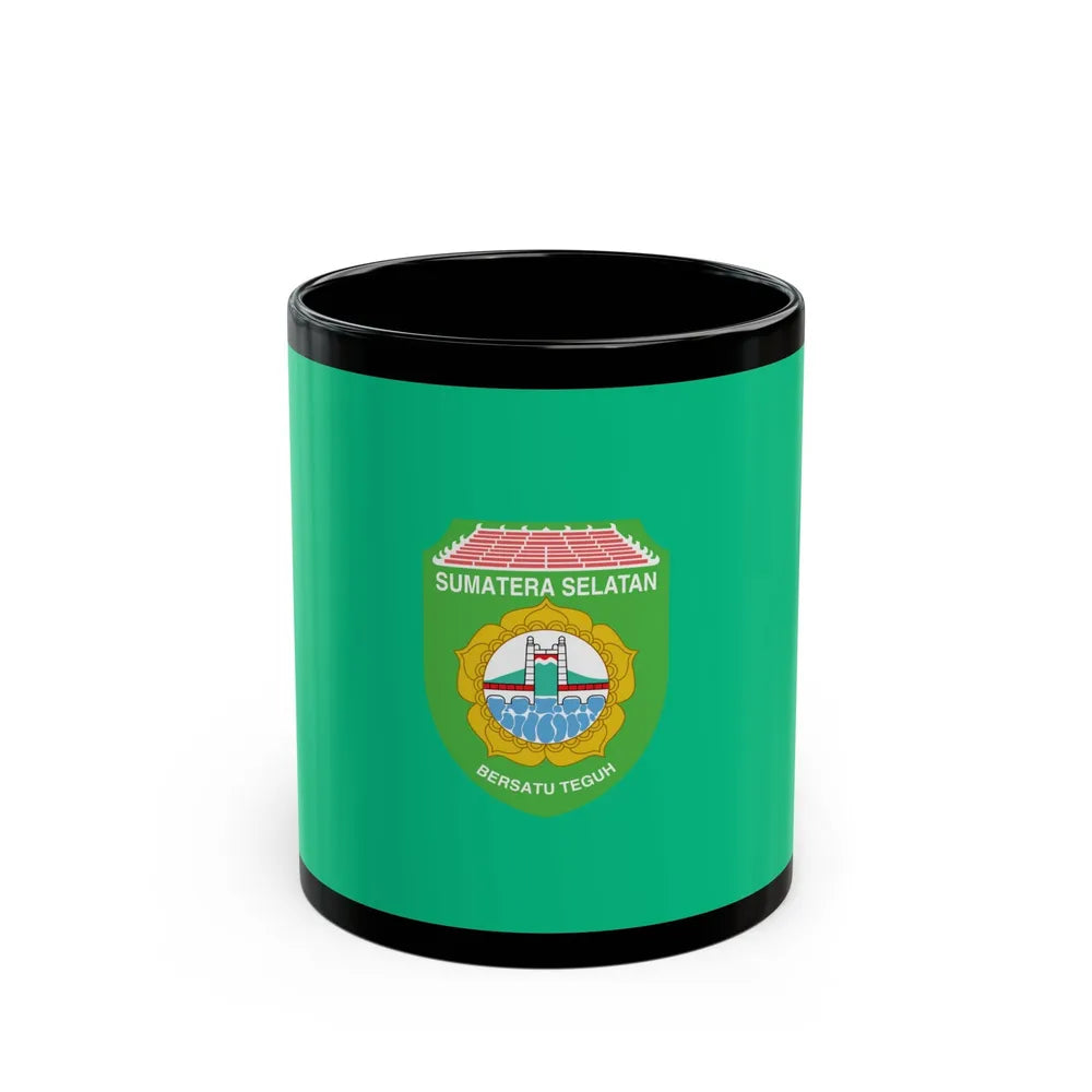 Flag of South Sumatra Indonesia - Black Coffee Mug-11oz-Go Mug Yourself