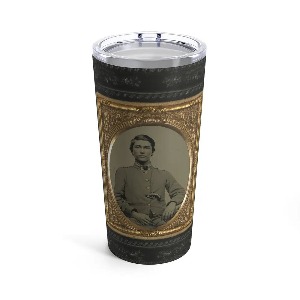 Unidentified Soldier In Confederate Uniform With Percussion Pistol (U.S. Civil War) Tumbler 20oz-20oz-Go Mug Yourself