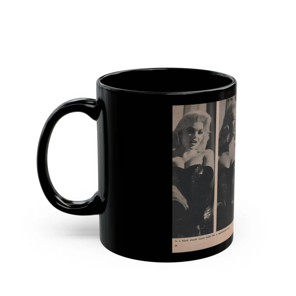 Jayne Mansfield #298 - JAYNE Pocket Magazine Pages 40 & 41 (Vintage Female Icon) Black Coffee Mug-Go Mug Yourself