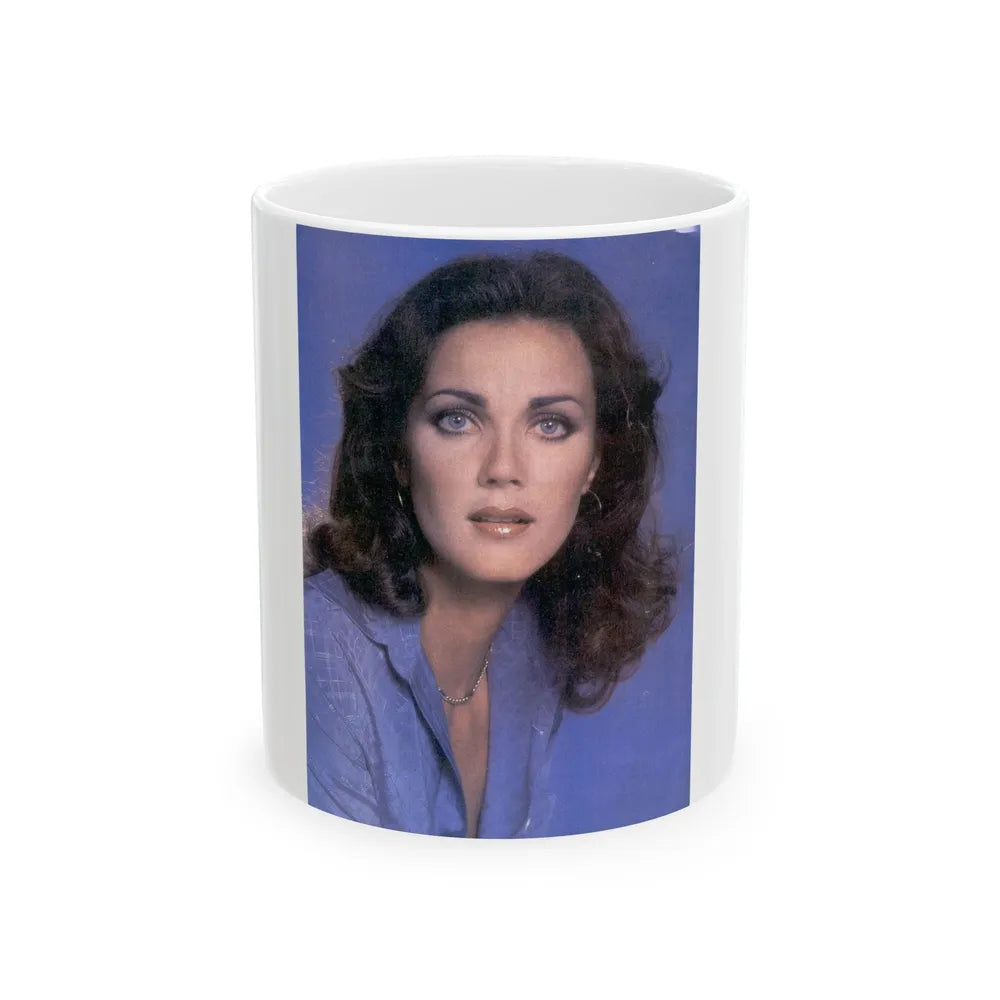 Lynda Carter #226 1 (Vintage Female Icon) White Coffee Mug-11oz-Go Mug Yourself