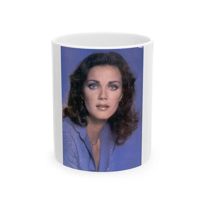 Lynda Carter #226 1 (Vintage Female Icon) White Coffee Mug-11oz-Go Mug Yourself