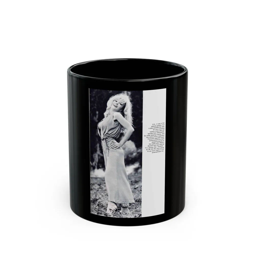 Francine York #44 (Vintage Female Icon) Black Coffee Mug-11oz-Go Mug Yourself