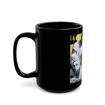 Handsome and the Body Beautiful, Cavalier, May 1958 - Black Coffee Mug-Go Mug Yourself