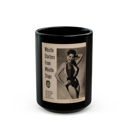 Jeanne Carmen #103 - 1 Page, 1 B&W Photo & Caption from Earl Wilson's Showgirls '56 (Vintage Female Icon) Black Coffee Mug-15oz-Go Mug Yourself