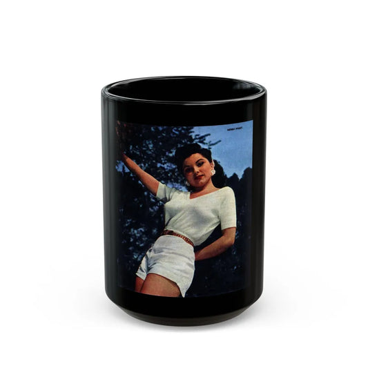 Debra Paget #631 (Vintage Female Icon) Black Coffee Mug-15oz-Go Mug Yourself