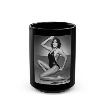 Barbara Carrera #105 (Vintage Female Icon) Black Coffee Mug-15oz-Go Mug Yourself