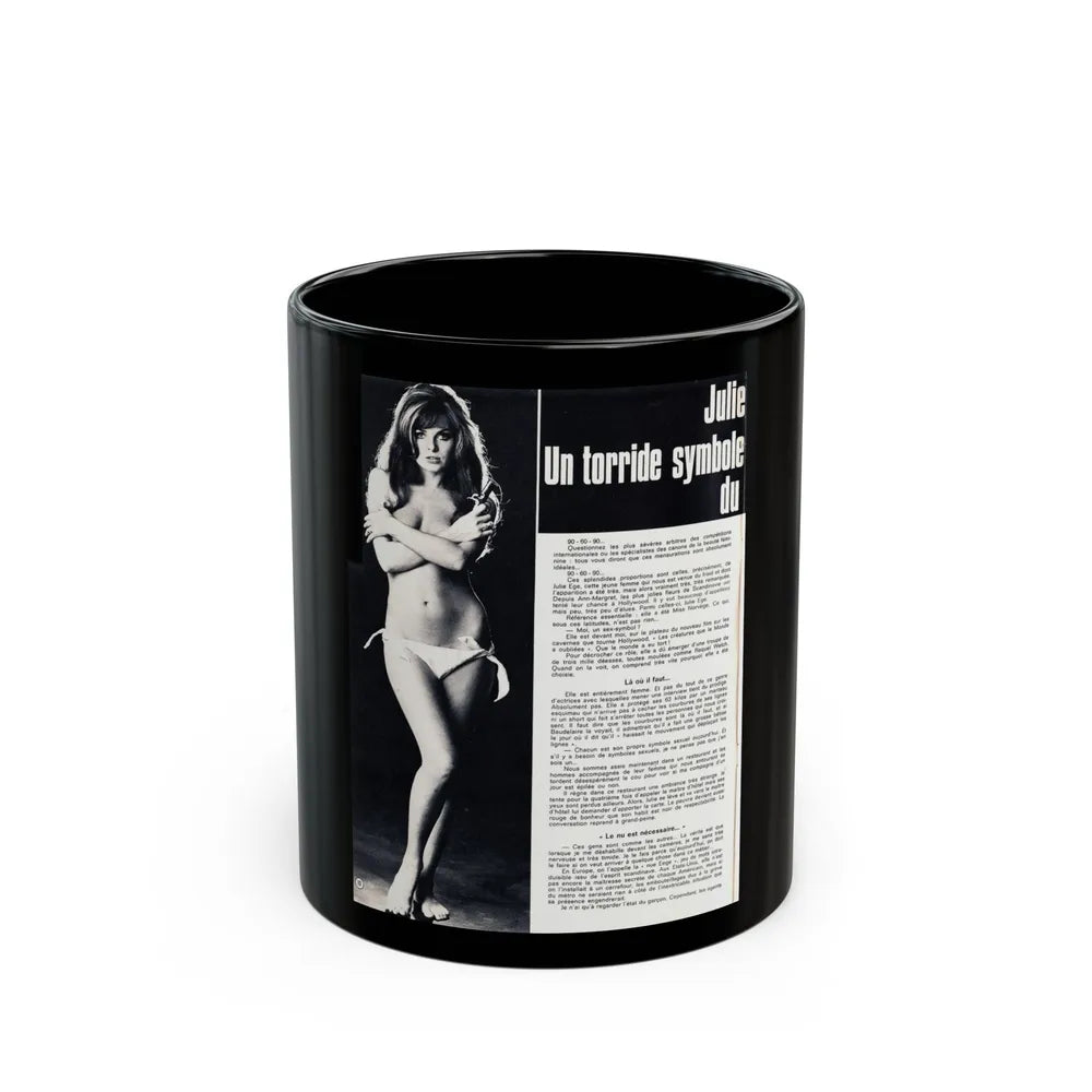 Julie Ege #186 (Vintage Female Icon) Black Coffee Mug-11oz-Go Mug Yourself