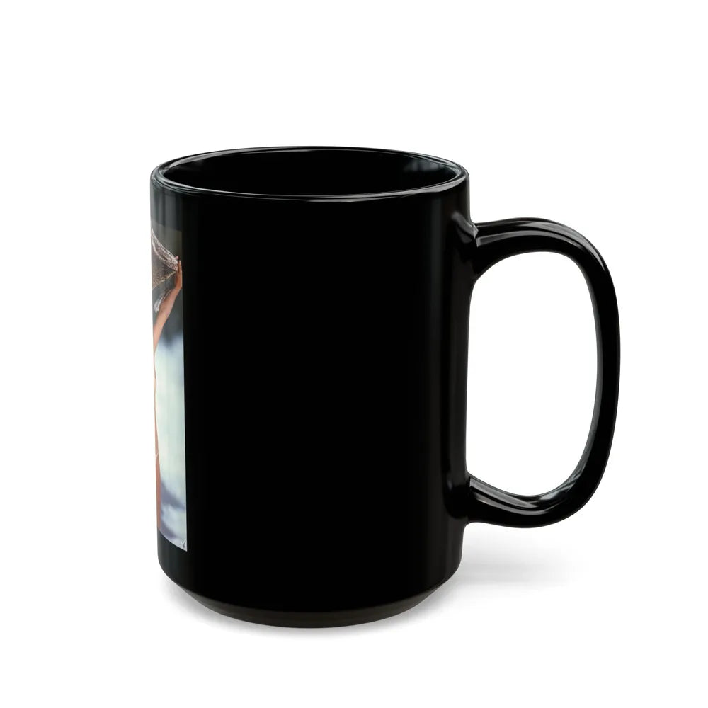 Barbara Carrera #98 - Topless (Vintage Female Icon) Black Coffee Mug-Go Mug Yourself