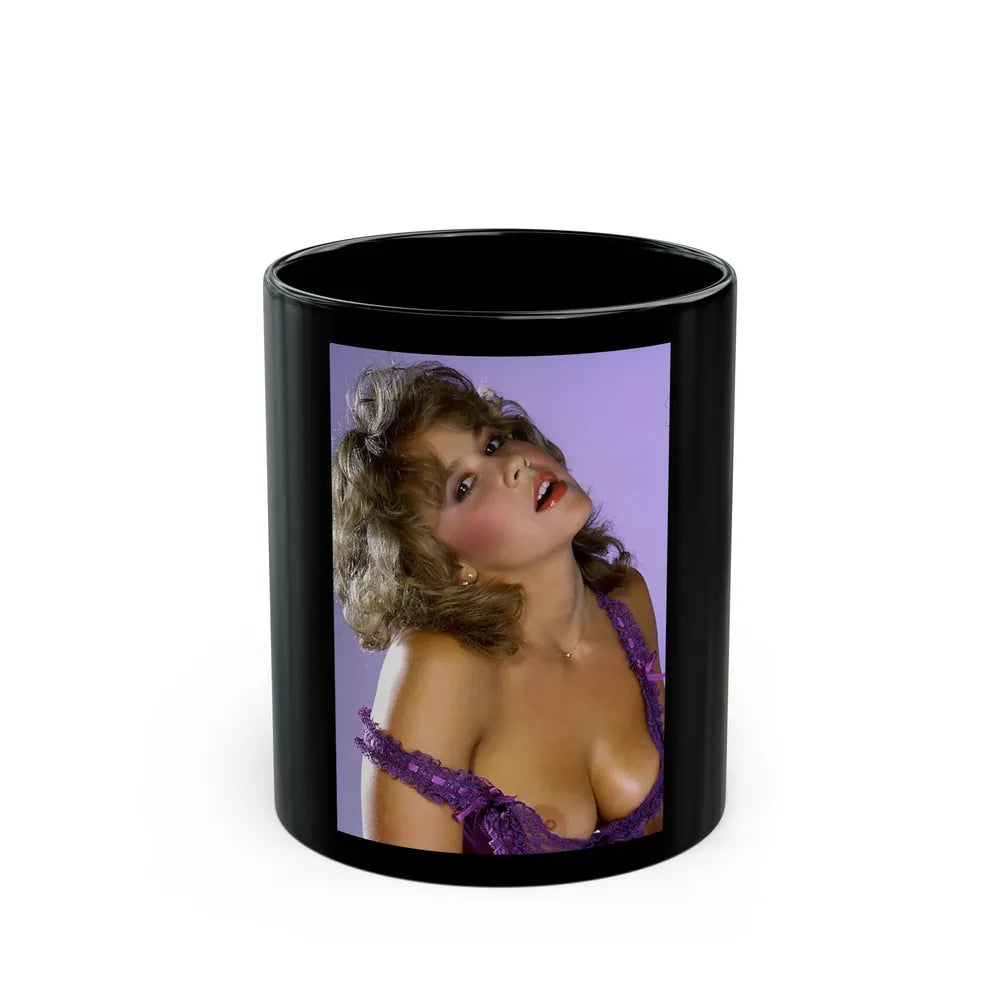 Linda Blair #197 - Partially Topless (Vintage Female Icon) Black Coffee Mug-11oz-Go Mug Yourself