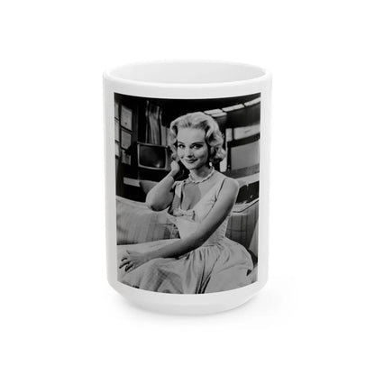 Diane McBain #03 (Vintage Female Icon) White Coffee Mug-15oz-Go Mug Yourself