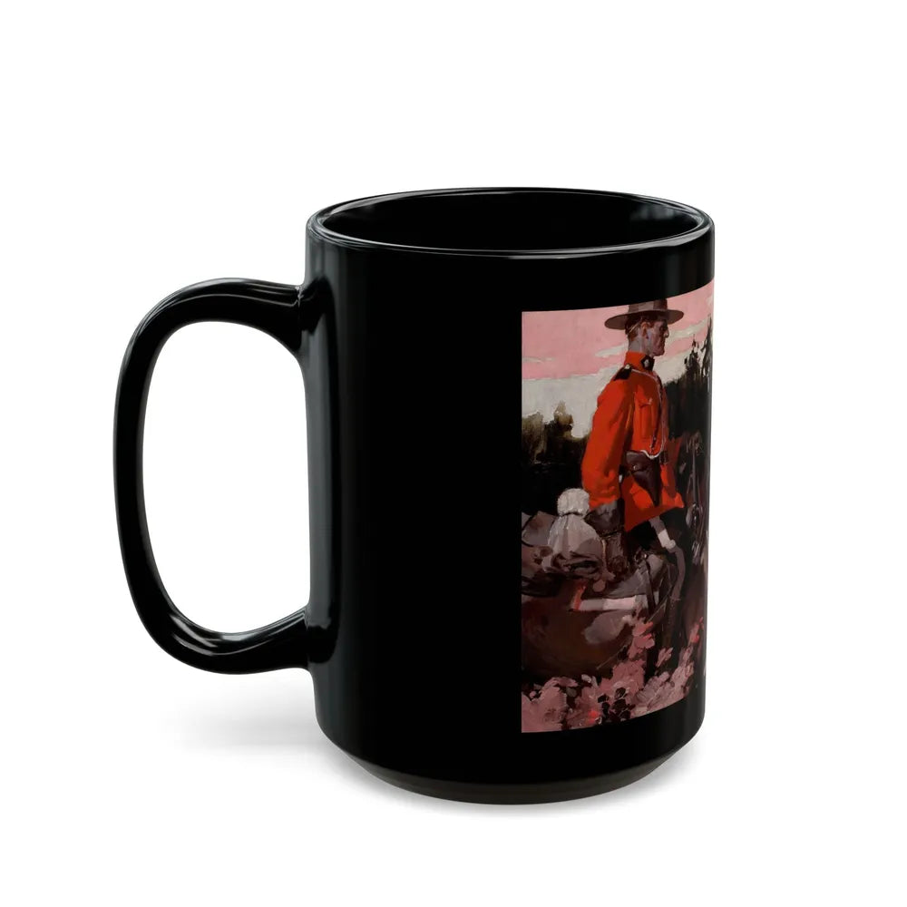 Escorting the Criminal, magazine interior story illustration - Black Coffee Mug-Go Mug Yourself