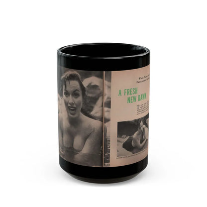 Dawn Richard #34 - [Pages 50 & 51] Including Pages 1 & 2 of 6 with, 2 B&W Photos, Start if Article+Captions from People Today Pocket Mag. Nov. '57 (Vintage Female Icon) Black Coffee Mug-15oz-Go Mug Yourself