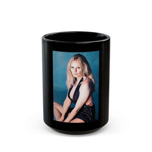 Veronica Carlson #122 (Vintage Female Icon) Black Coffee Mug-15oz-Go Mug Yourself