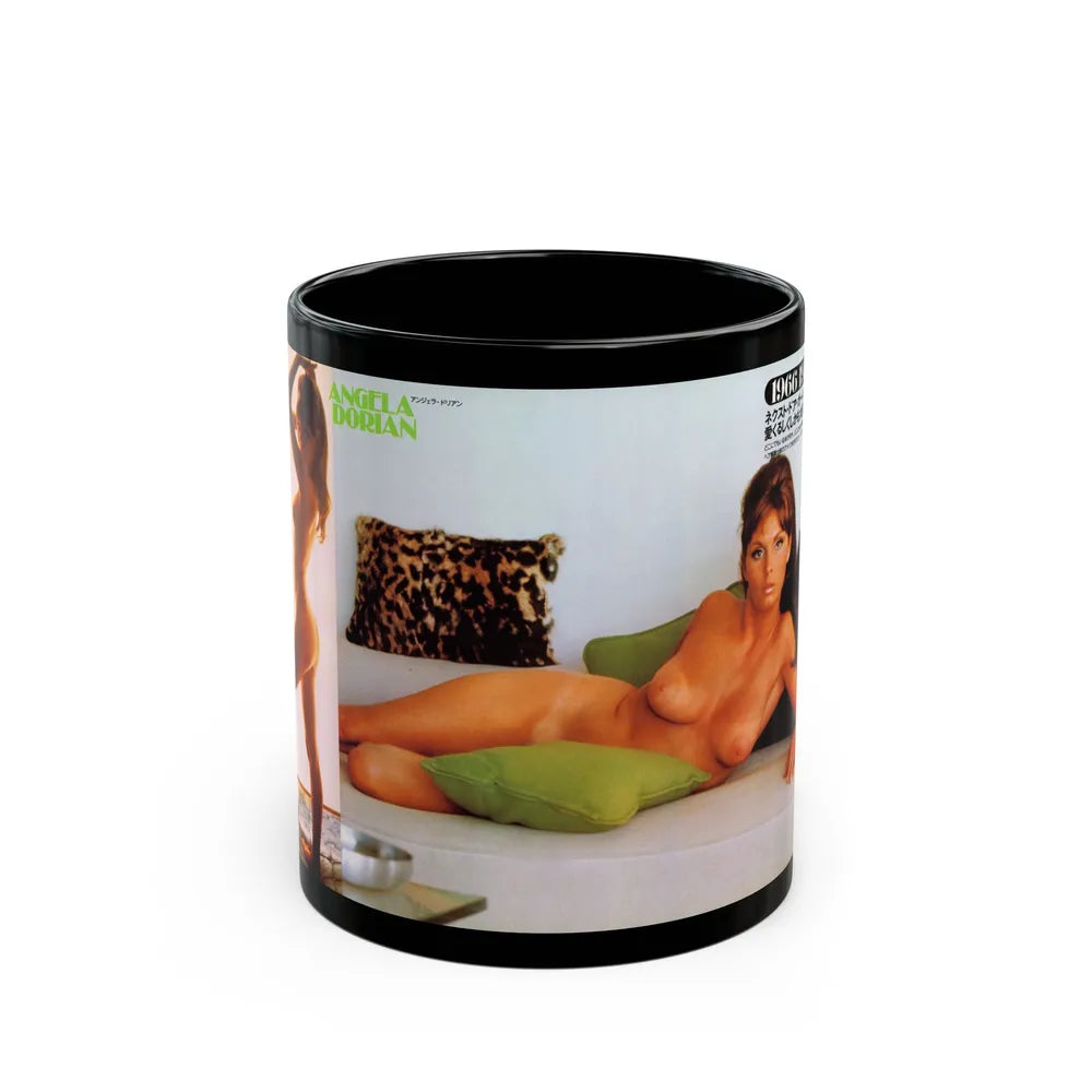 Victoria Vetri #106 - Topless (Vintage Female Icon) Black Coffee Mug-11oz-Go Mug Yourself