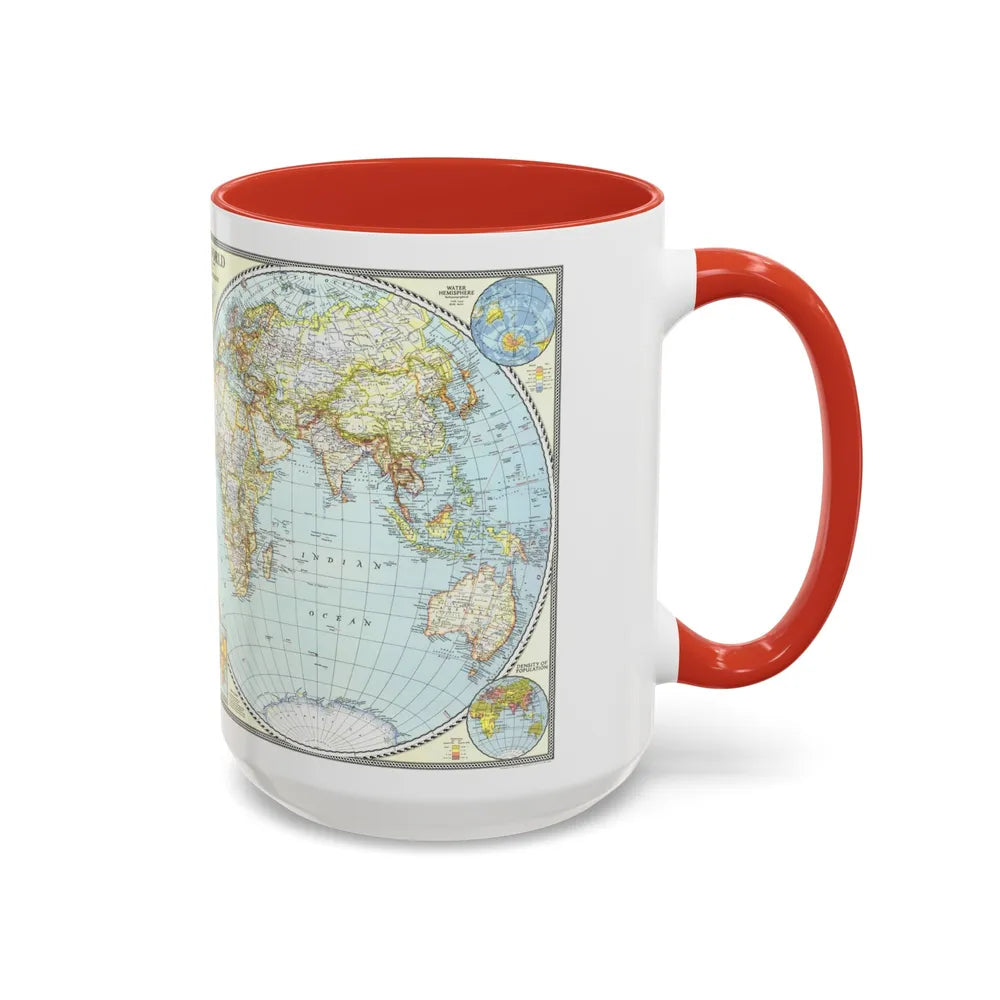 World Map (1941) (Map) Accent Coffee Mug-Go Mug Yourself