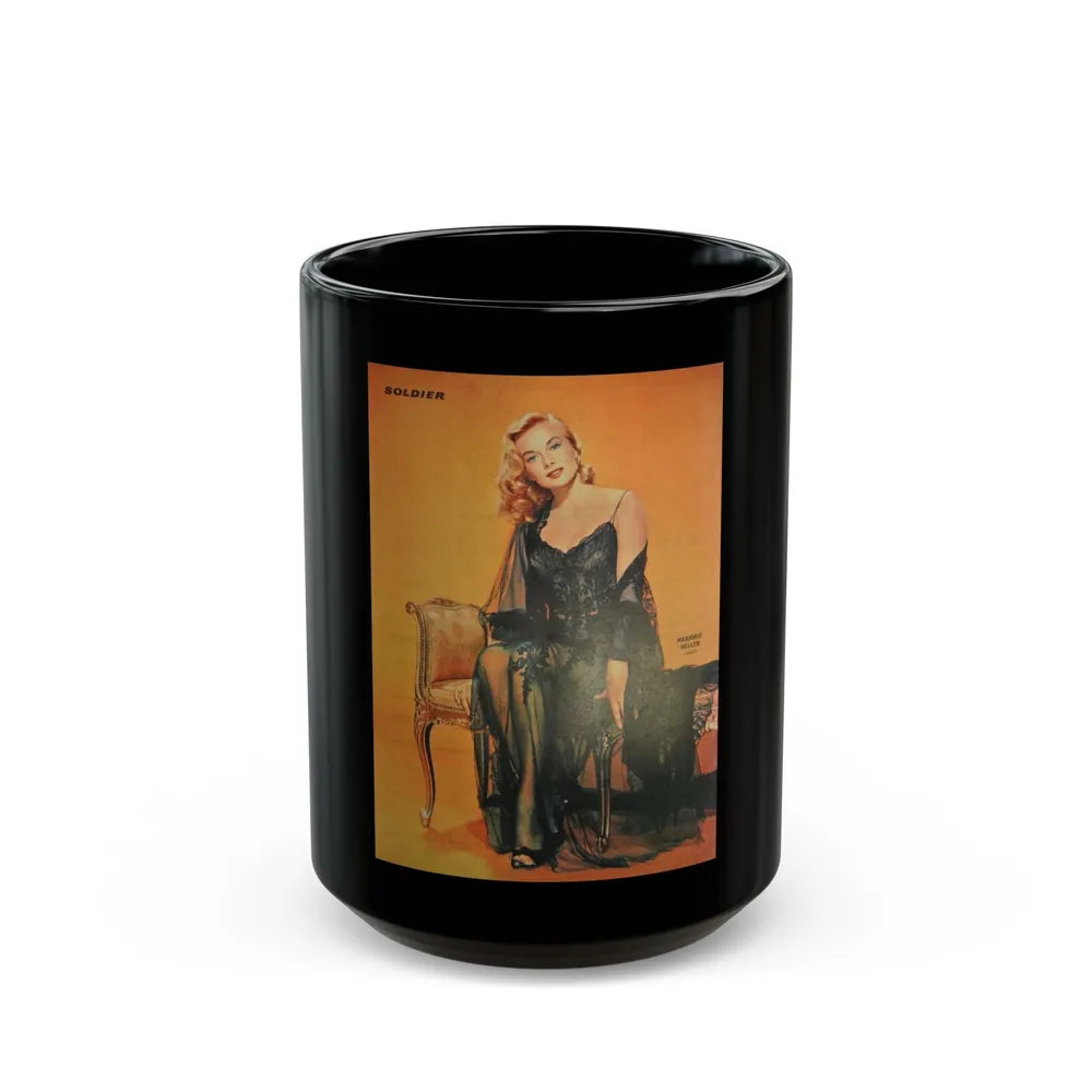 Leslie Parrish #194 (Vintage Female Icon) Black Coffee Mug-15oz-Go Mug Yourself