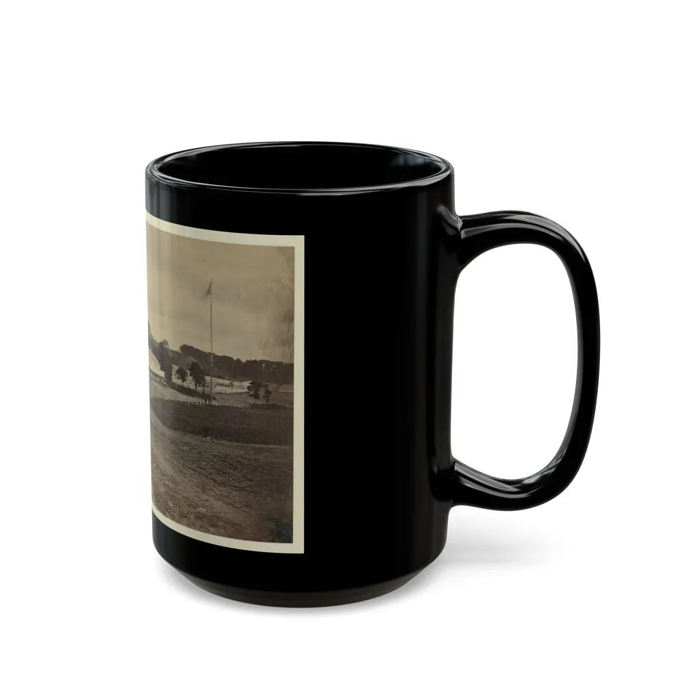 Cavalry Depot At Giesboro, Md. Soldier Facing Man And Girl With People In Horse-Drawn Carriage In Foreground (U.S. Civil War) Black Coffee Mug-Go Mug Yourself