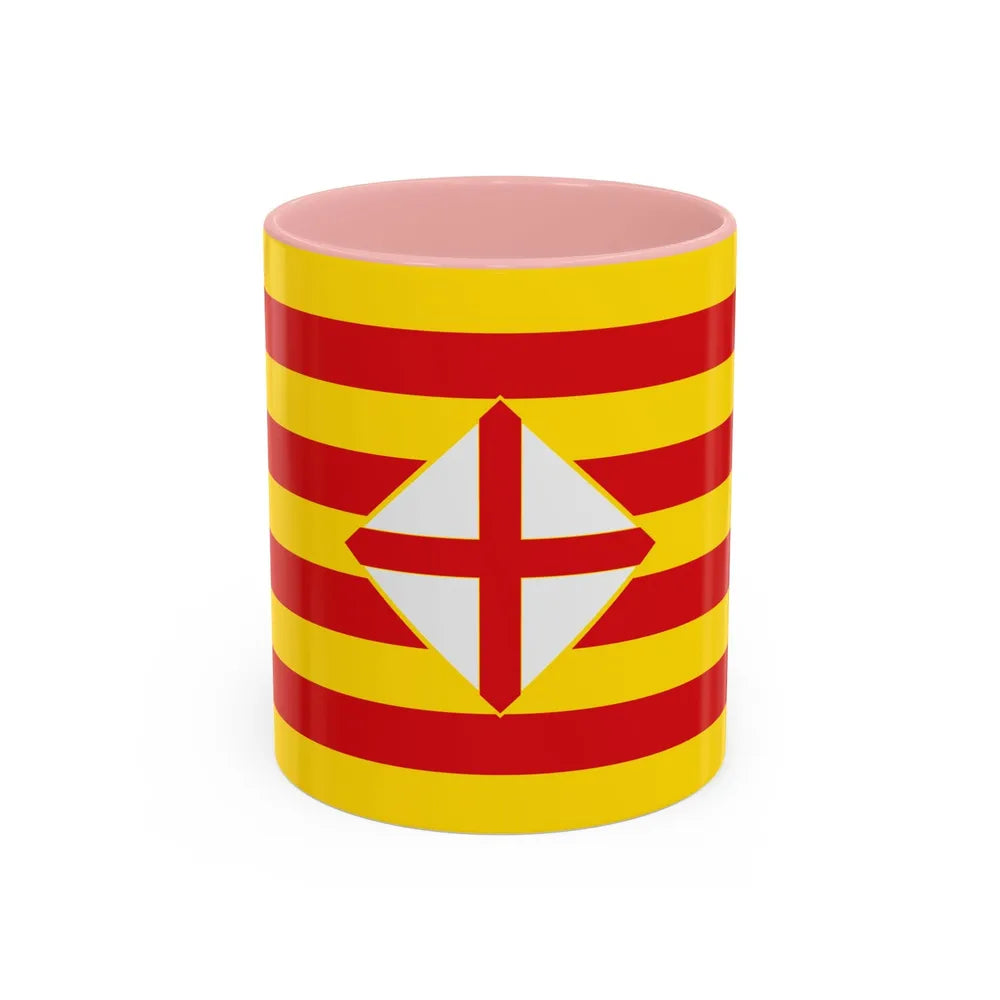 Flag of Barcelona - Accent Coffee Mug-11oz-Pink-Go Mug Yourself