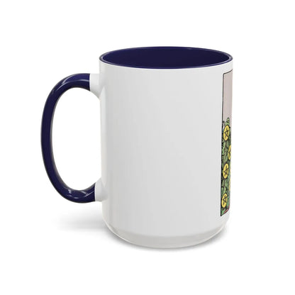 The 7 of Pentacles (Tarot Card) Accent Coffee Mug-Go Mug Yourself