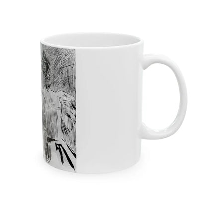 Elegant interior with man and woman - White Coffee Mug-Go Mug Yourself