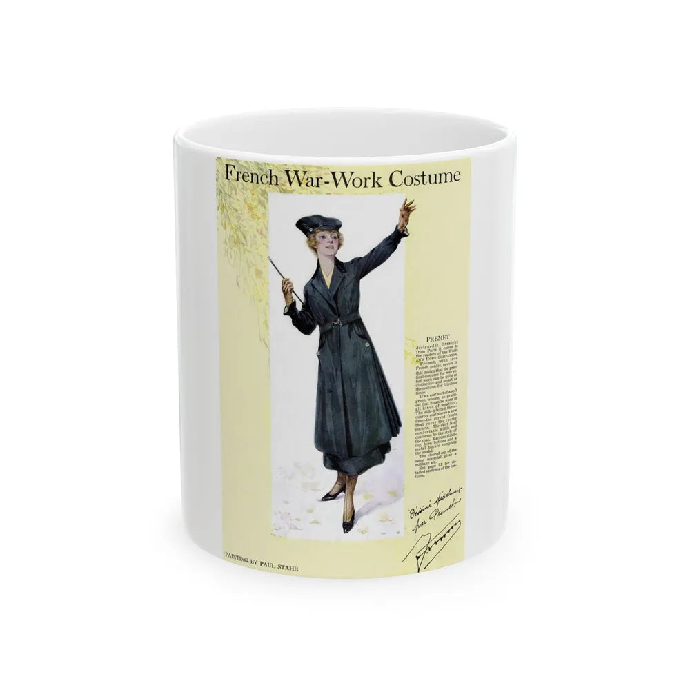 French War-Work Costume, Women's Home Companion, September 1917 - White Coffee Mug-11oz-Go Mug Yourself