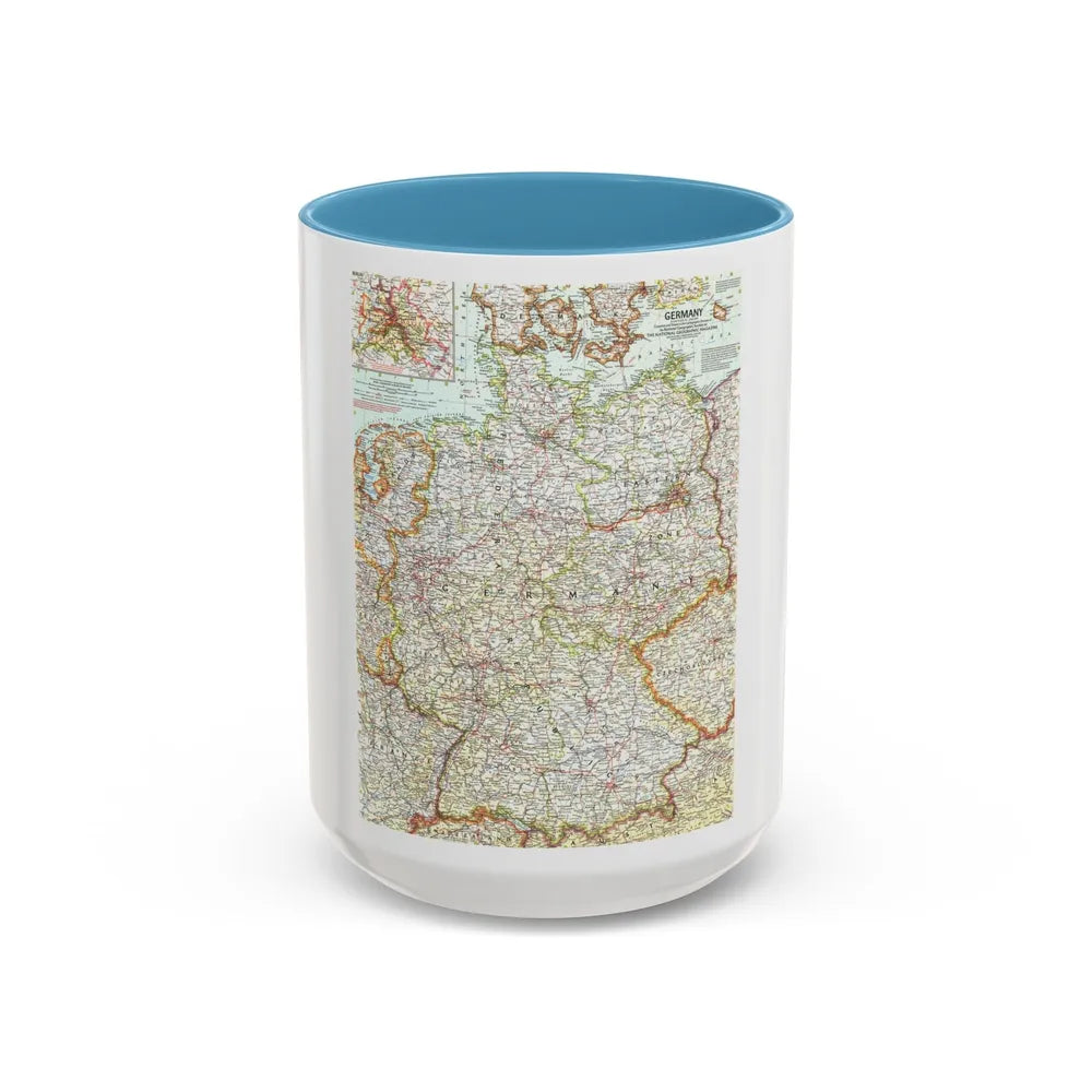 Germany (1959) (Map) Accent Coffee Mug-15oz-Light Blue-Go Mug Yourself