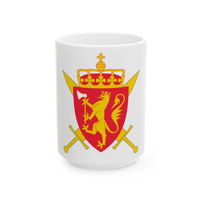 Coat of arms of the Norwegian Armed Forces - White Coffee Mug-15oz-Go Mug Yourself