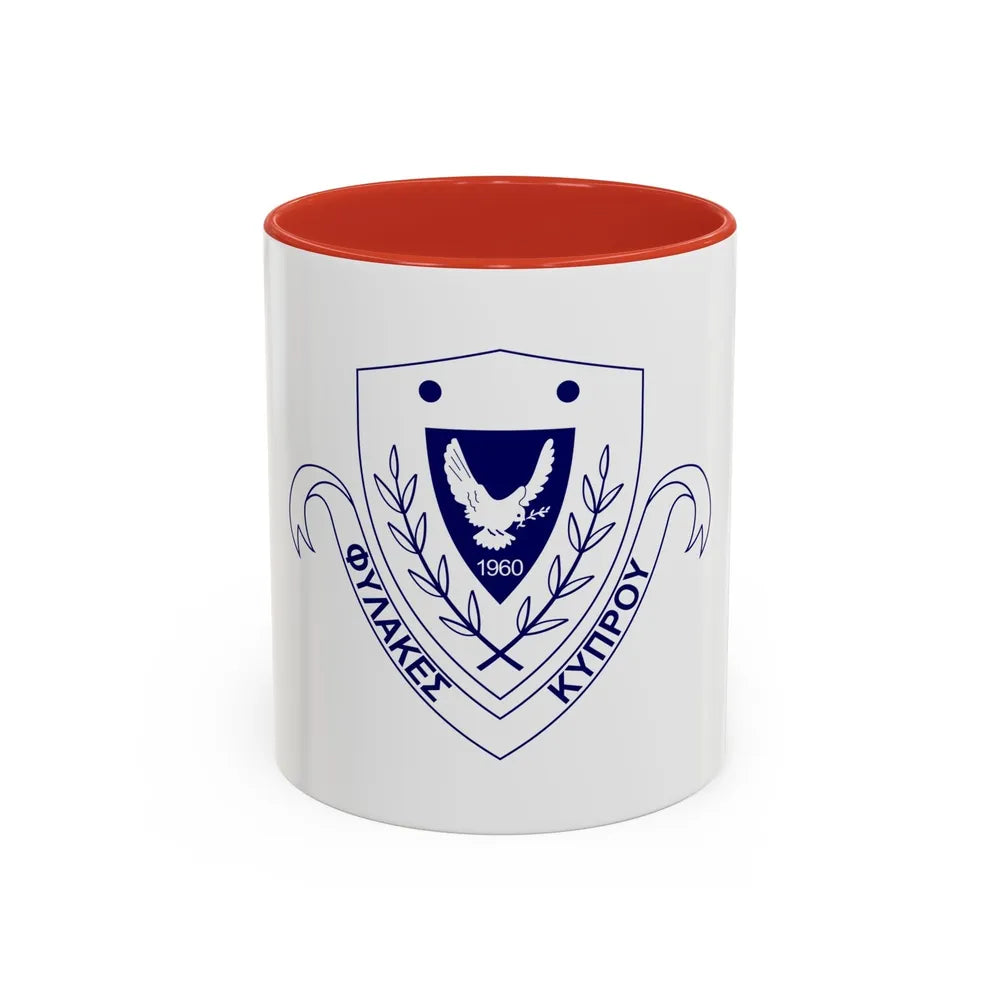 Cyprus Prisons Department - Accent Coffee Mug-11oz-Red-Go Mug Yourself