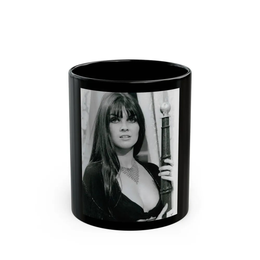 Caroline Munro #374 (Vintage Female Icon) Black Coffee Mug-11oz-Go Mug Yourself