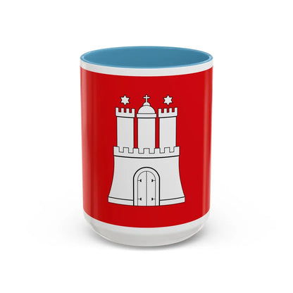 Flag of Hamburg Germany - Accent Coffee Mug-15oz-Light Blue-Go Mug Yourself