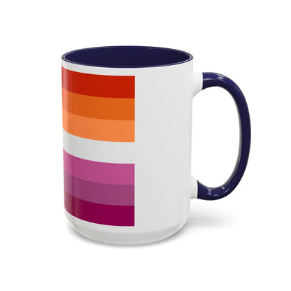 Lesbian 2 Pride Flag - Accent Coffee Mug-Go Mug Yourself