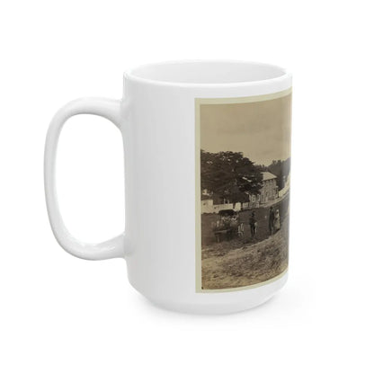 Cavalry Depot At Giesboro, Md. Soldier Facing Man And Girl With People In Horse-Drawn Carriage In Foreground (U.S. Civil War) White Coffee Mug-Go Mug Yourself