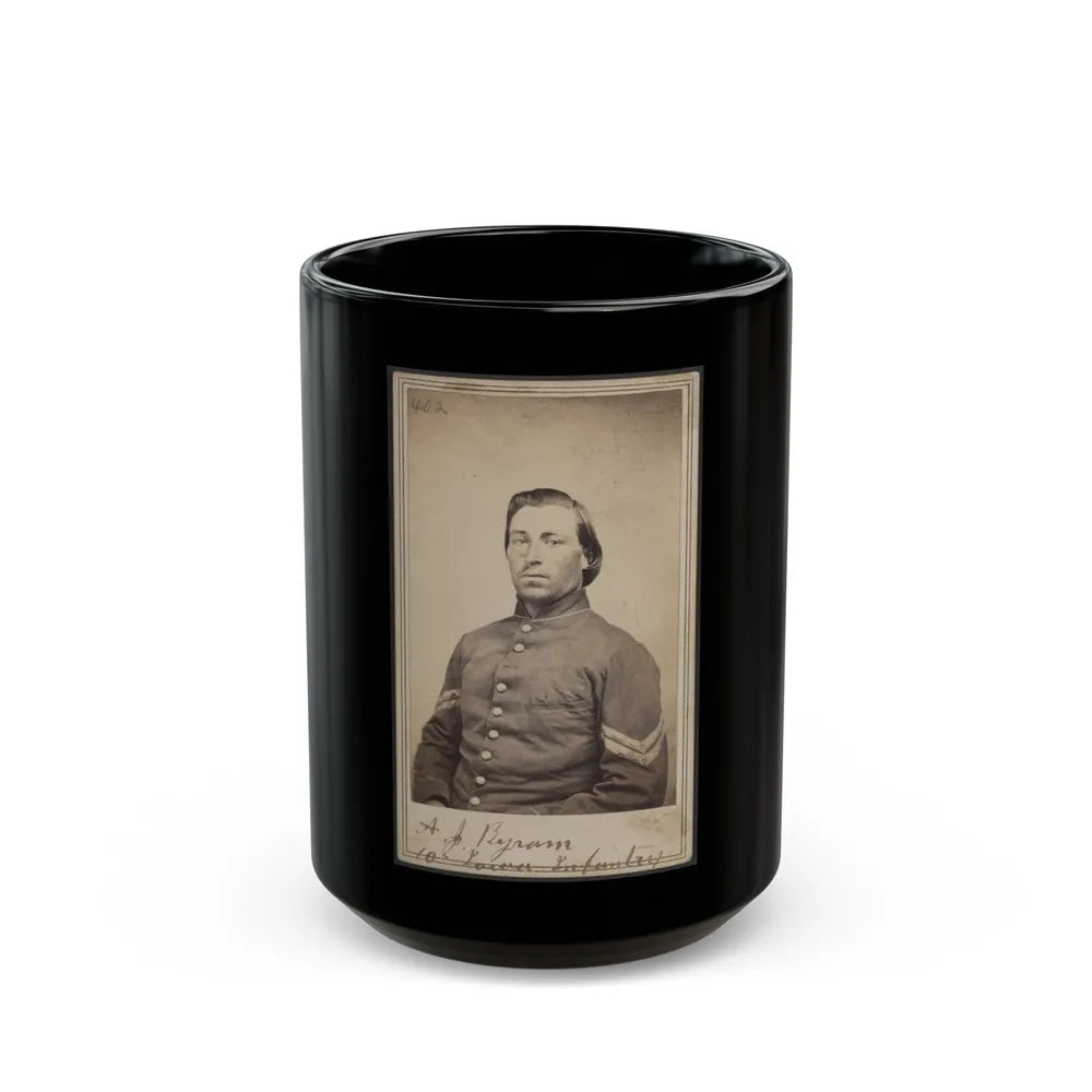 A. J. Byram, 10th Iowa Infantry (U.S. Civil War) Black Coffee Mug-15oz-Go Mug Yourself