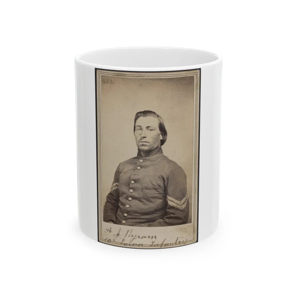 A. J. Byram, 10th Iowa Infantry (U.S. Civil War) White Coffee Mug-11oz-Go Mug Yourself