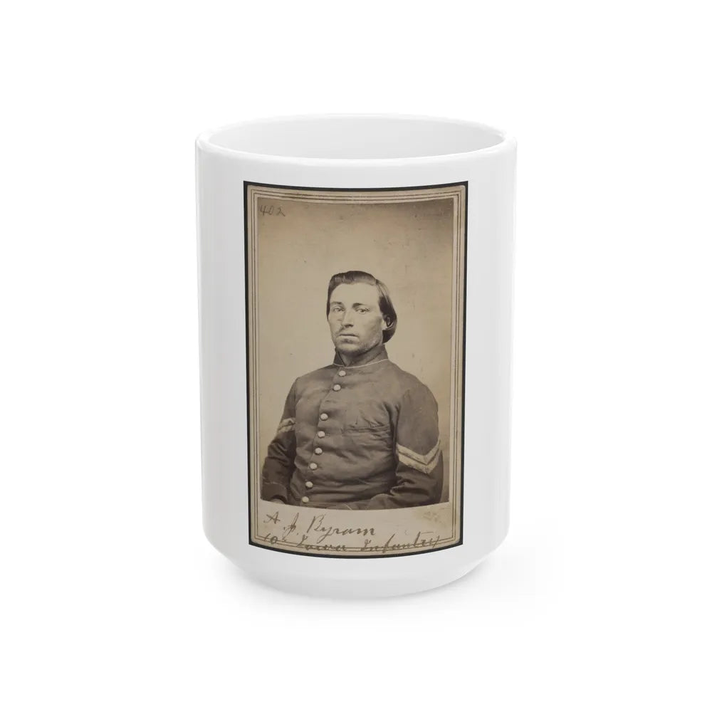 A. J. Byram, 10th Iowa Infantry (U.S. Civil War) White Coffee Mug-15oz-Go Mug Yourself