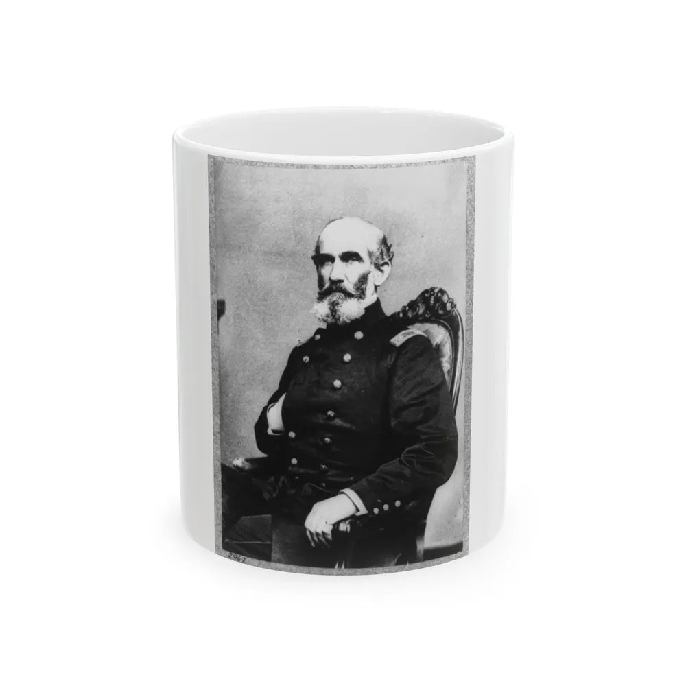 A.J. Smith, Three-Quarter Length Portrait, Seated, Facing Right, Right Hand In His Coat (U.S. Civil War) White Coffee Mug-11oz-Go Mug Yourself