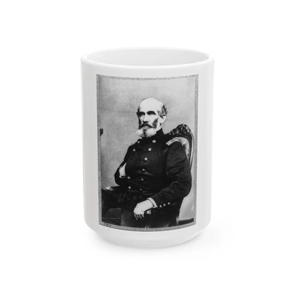 A.J. Smith, Three-Quarter Length Portrait, Seated, Facing Right, Right Hand In His Coat (U.S. Civil War) White Coffee Mug-15oz-Go Mug Yourself