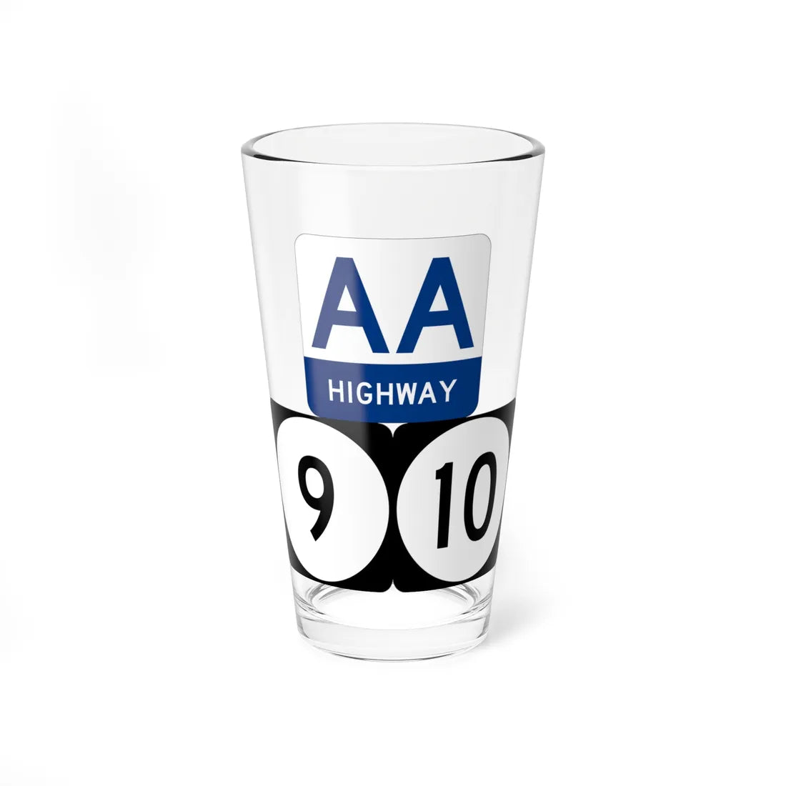 AA Highway KY 9 KY 10 stacked (Kentucky) (Road Sign) Pint Glass 16oz 16oz - Go Mug Yourself