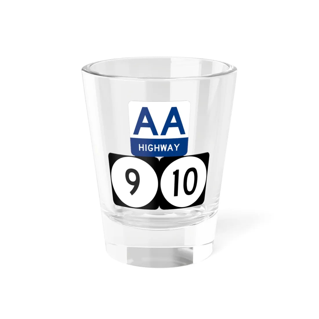 AA Highway KY 9 KY 10 stacked (Kentucky) (Road Sign) Shot Glass 1.5oz 1.5oz - Go Mug Yourself