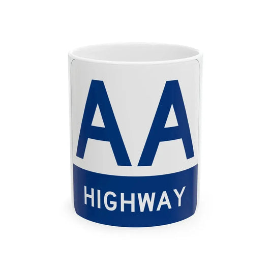 AA Highway Shield (Kentucky) (Road Sign) White Coffee Mug 11oz - Go Mug Yourself