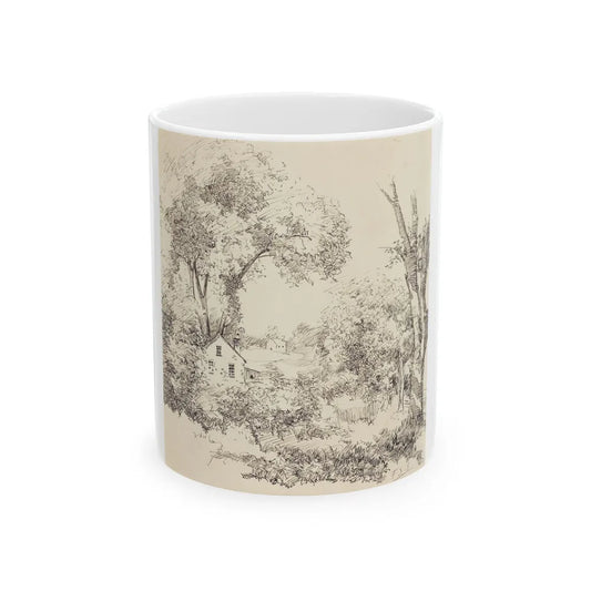 Cottage Among Trees, Ladies Home Journal story illustration, June 1923 - White Coffee Mug-11oz-Go Mug Yourself